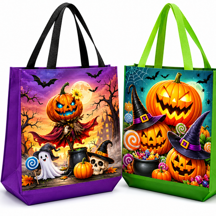 Halloween Treat Bag - with Spooky Pumpkin Designs