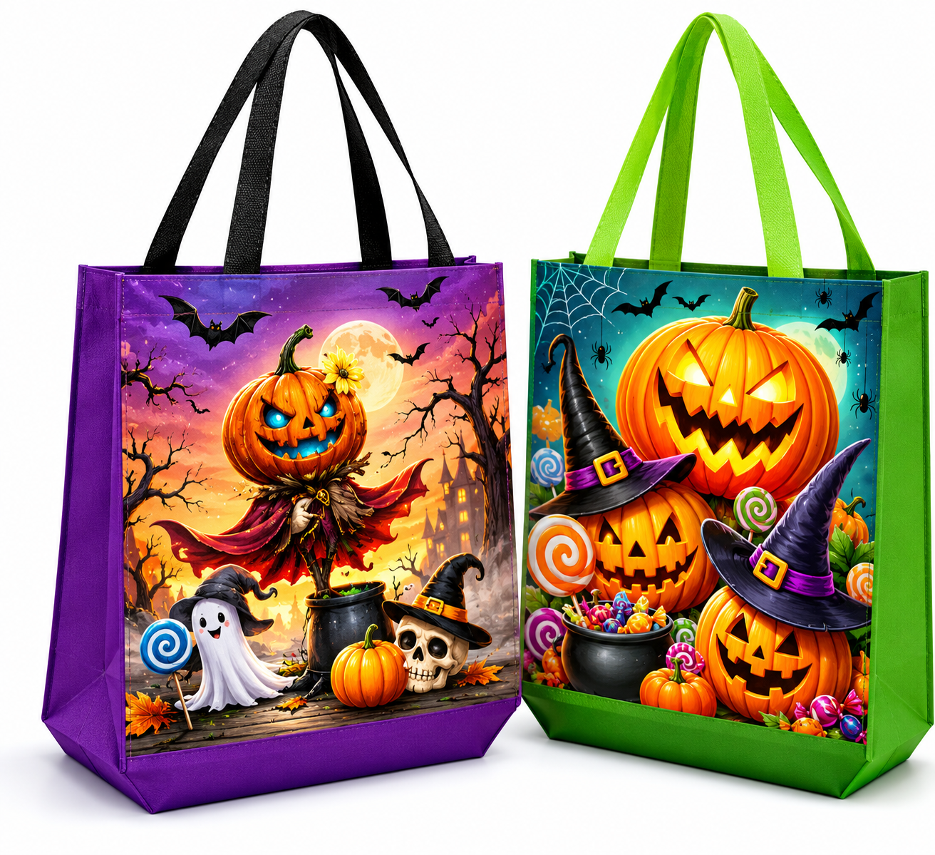 Halloween Treat Bag - with Spooky Pumpkin Designs
