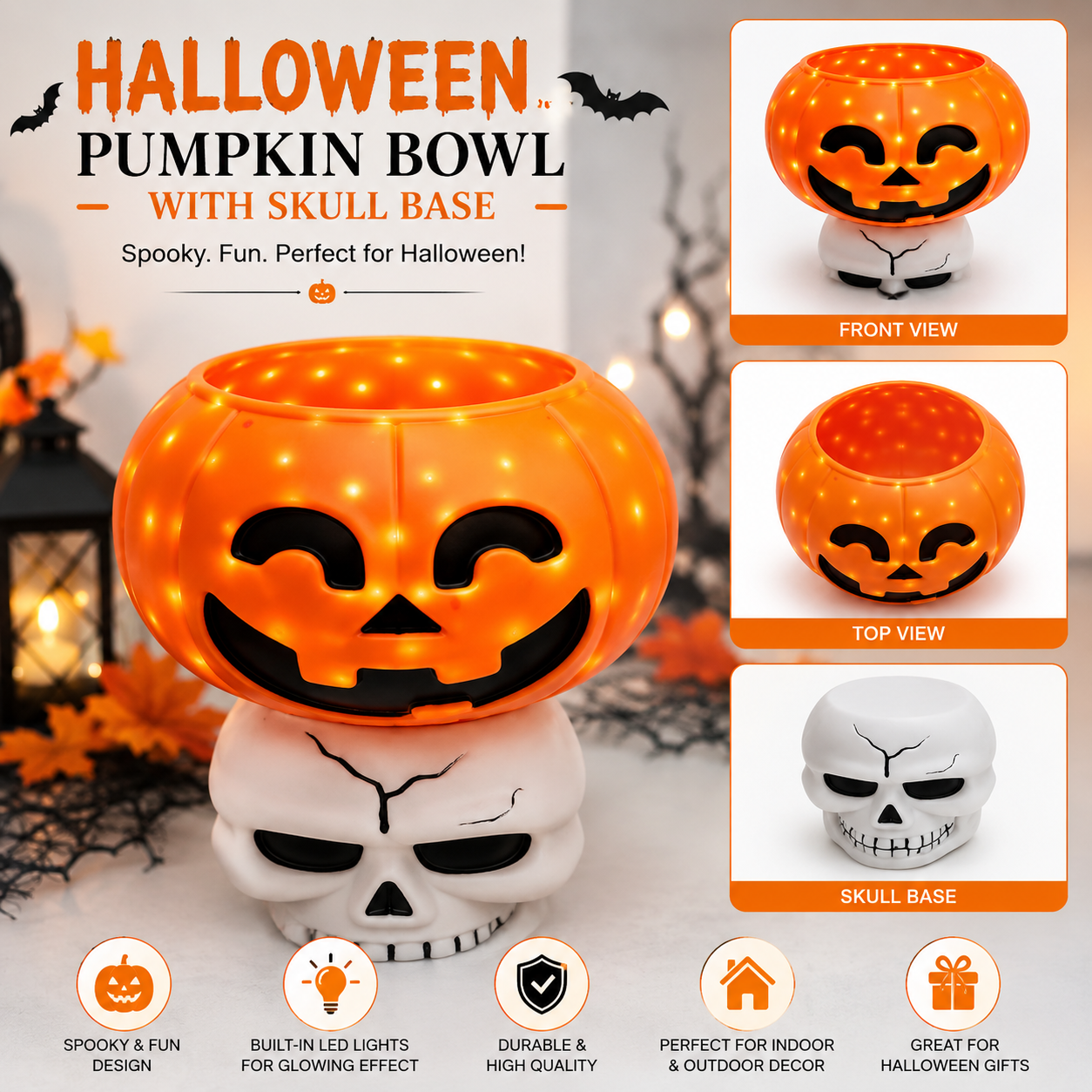 Halloween Pumpkin Candy Bowl