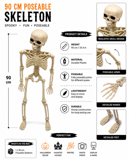 Halloween Skeleton Toy 90cm Poseable Skeleton Figure