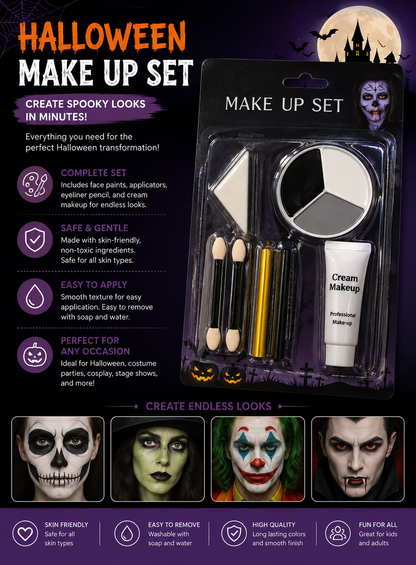 Halloween Face Paint Makeup Kit