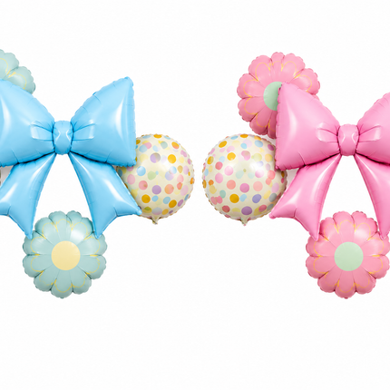 Foil Balloon Set with Bow and Flower Balloons