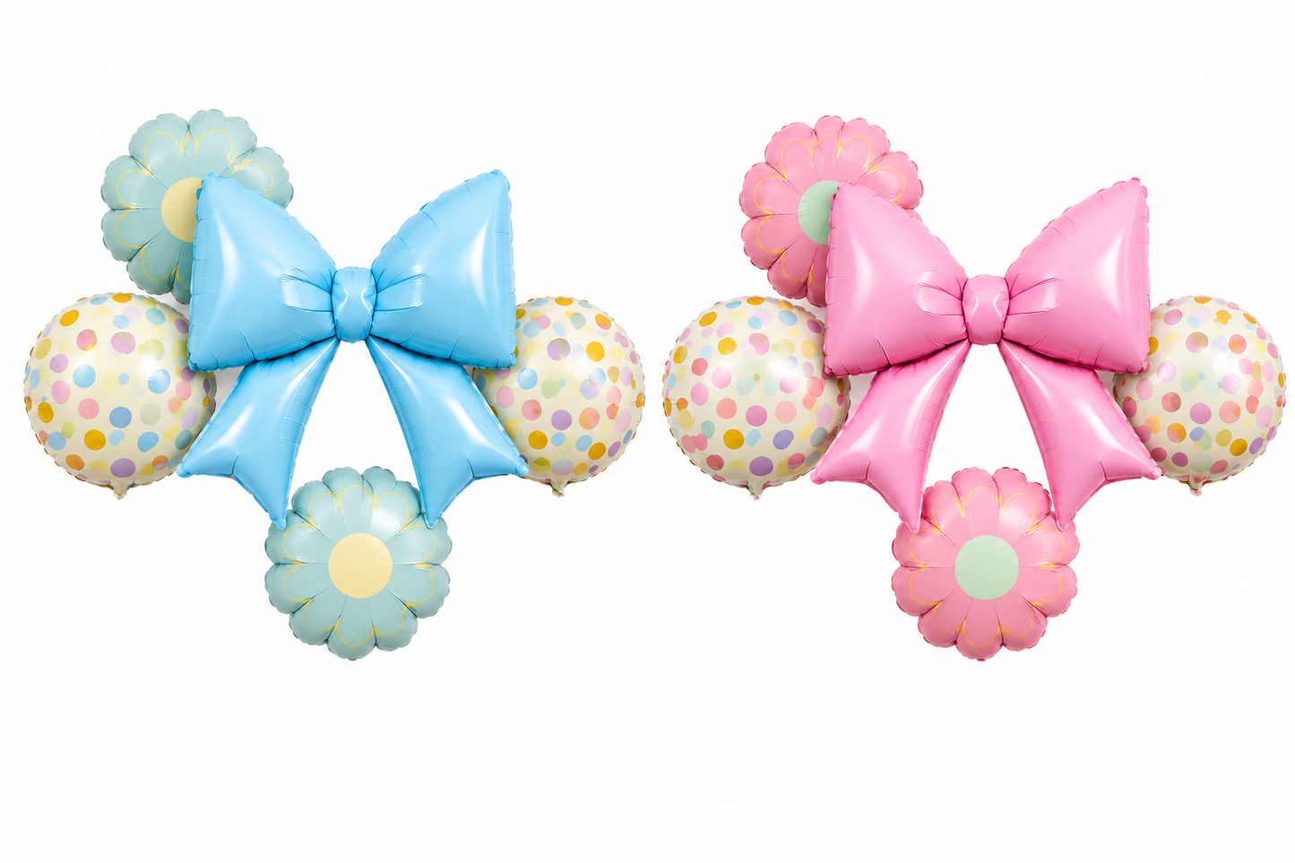 Foil Balloon Set with Bow and Flower Balloons