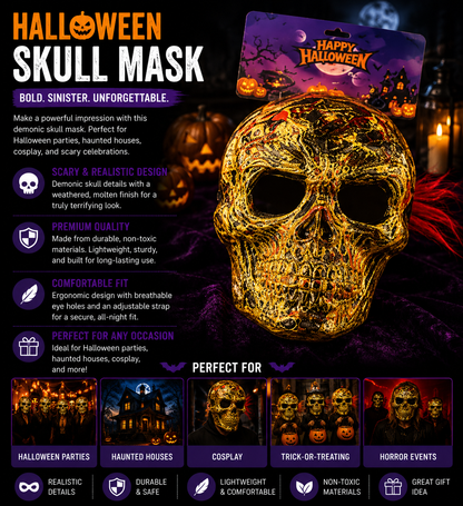 Halloween Skeleton Skull Mask – Horror Costume Accessory
