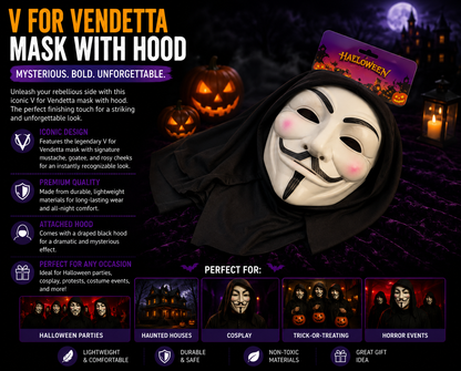 Halloween Anonymous Mask with Hood