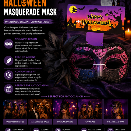 Halloween Purple Masquerade Mask