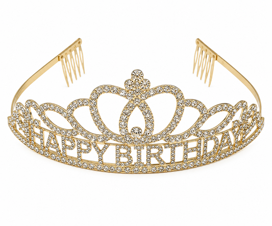 Happy Birthday Tiara Headband Rhinestone Crown