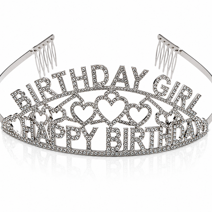 Birthday Girl Rhinestone Tiara Headband Crystal Crown