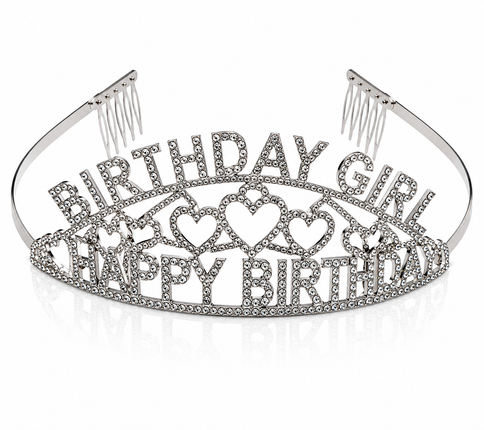 Birthday Girl Rhinestone Tiara Headband Crystal Crown