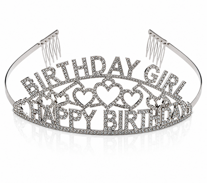 Birthday Girl Rhinestone Tiara Headband Crystal Crown