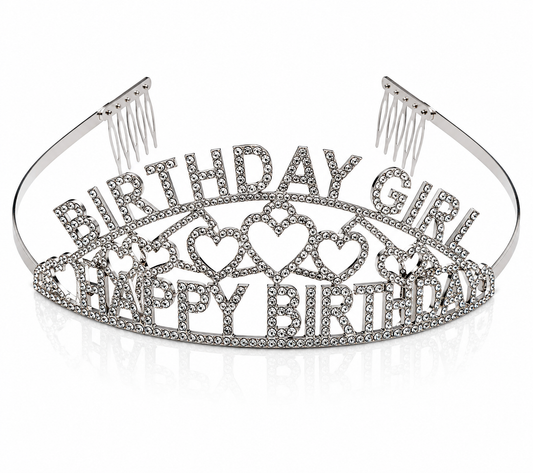 Birthday Girl Rhinestone Tiara Headband Crystal Crown