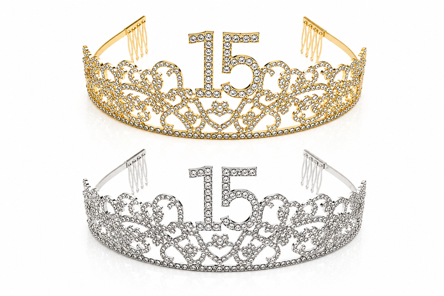15th Birthday Rhinestone Tiara Crown for Girls
