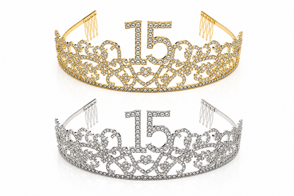 15th Birthday Rhinestone Tiara Crown for Girls