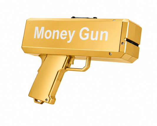Gold Party Money Gun with Play Cash Fake Notes