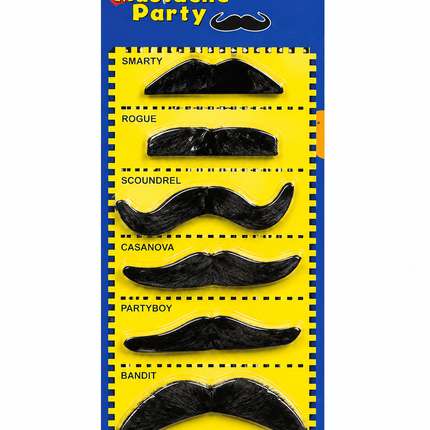 Party Fake Mustache - Assorted Self-Adhesive Costume Mustaches