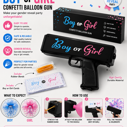 Confetti Balloon Gun for Gender Reveal Parties