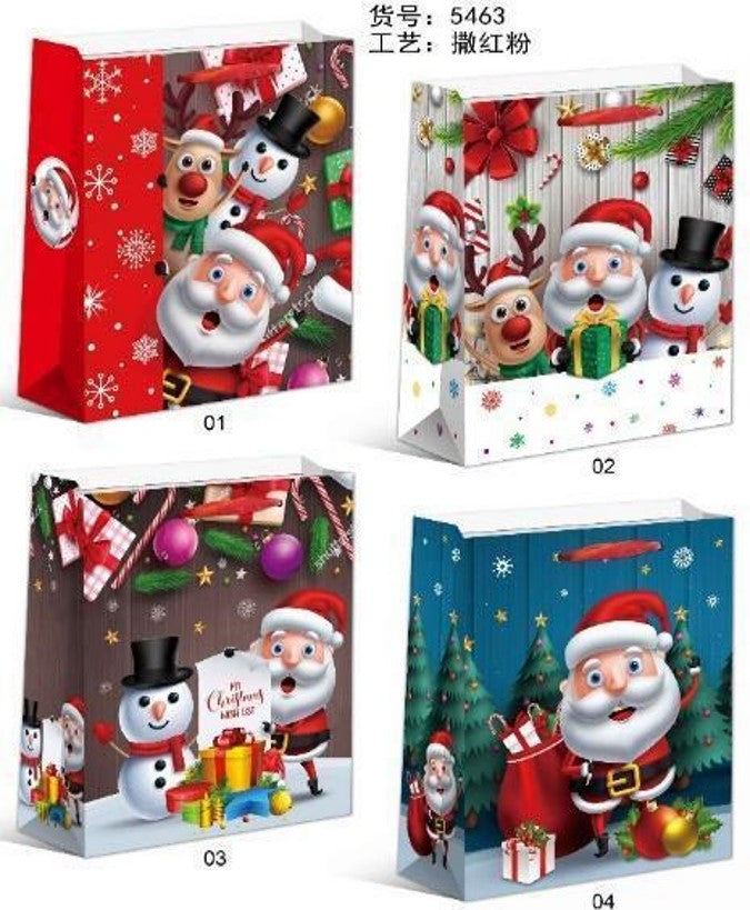 Christmas gift bags. Medium (M). 18 x 24 x 8.5 cm (approximately 7 x 9.5 x 3.5 inches).-041
