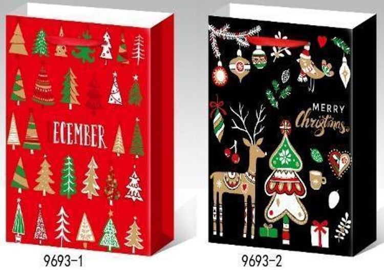 Christmas gift bags.Red &Black design Super Giant (SG). 72 x 50 x 18 cm (approximately 28.5 x 19.5 x 7 inches).