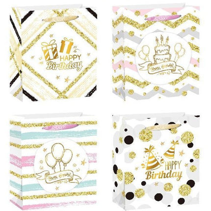 Jumbo Birthday Bags Golden - 31*40*12 cm