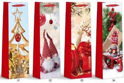 Festive Christmas Party Paper Bag  - Size 12x35x9 cm