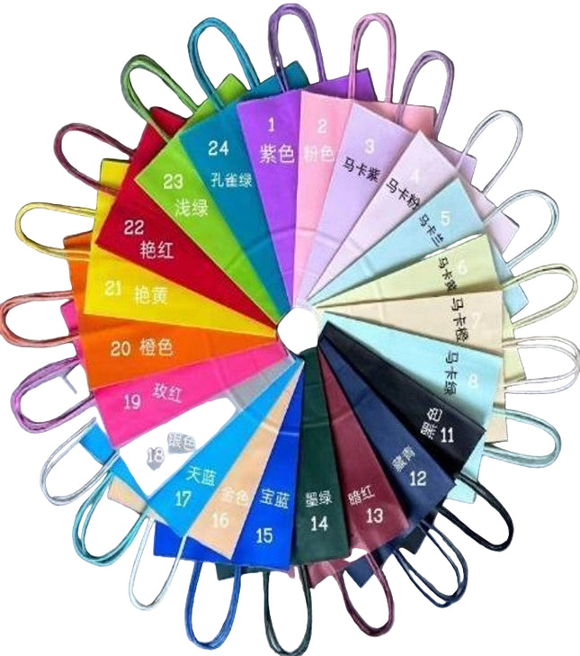 XS Paper Bag Plain 4Pk Pink, Blue, Purple, Orange, Red and Black