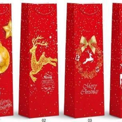 Festive Christmas Party Paper Bag  - Size 12x35x9 cm