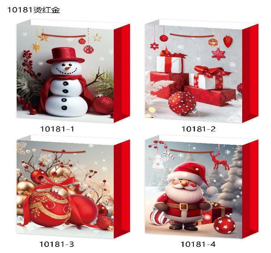 Christmas gift santa & snow man design bags. Jumbo (J). 31 x 40 x 12 cm (approximately 12 x 15.5 x 4.5 inches).