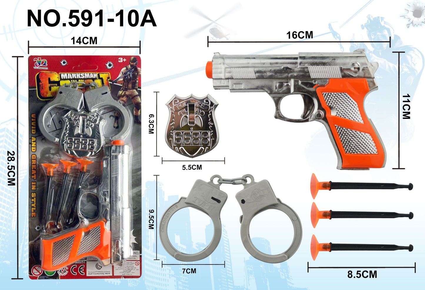 Kids Police Role Play Toy Set with Handcuffs & Accessories