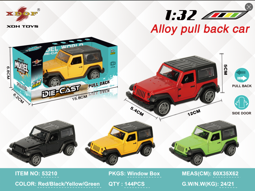 Pullback Jeep - 3 asst