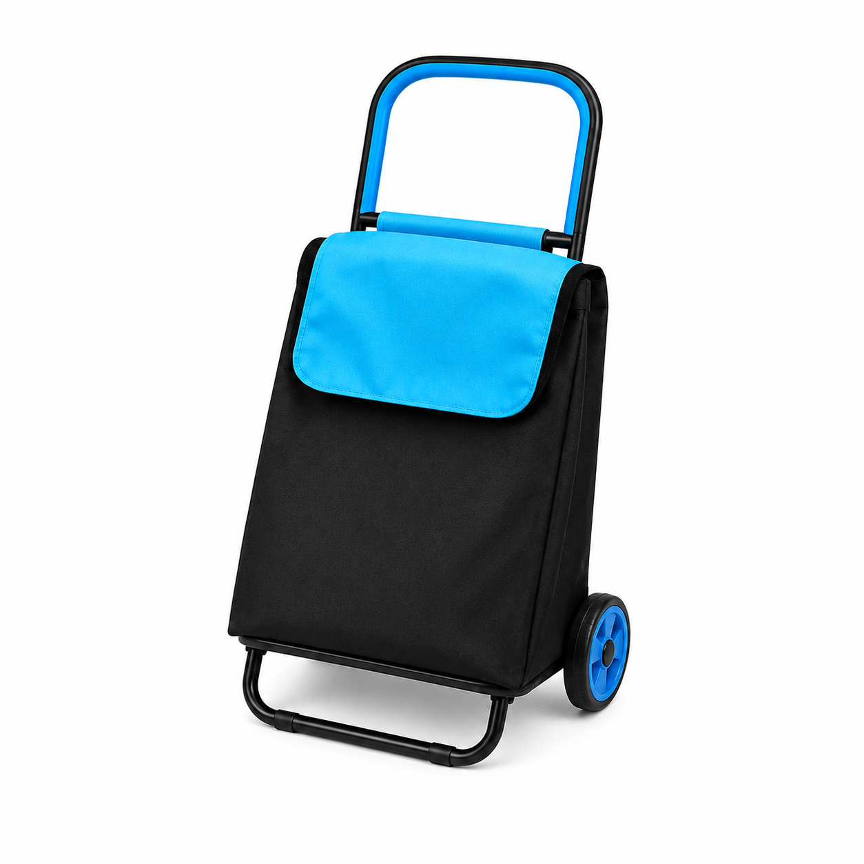 Foldable Shopping Trolley Cart with Wheels - Blue