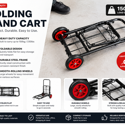 Foldable Shopping Trolley Cart with Wheels