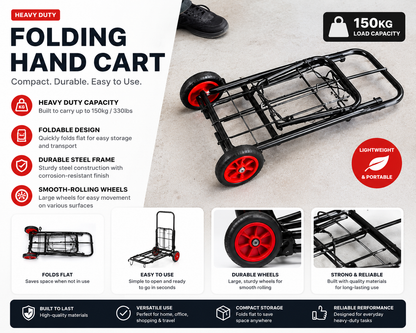 Foldable Shopping Trolley Cart with Wheels