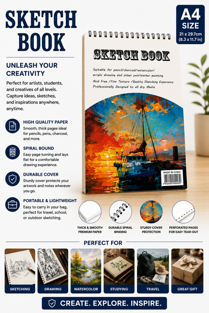 A4 Sketchbook with Thick Paper – Ideal
