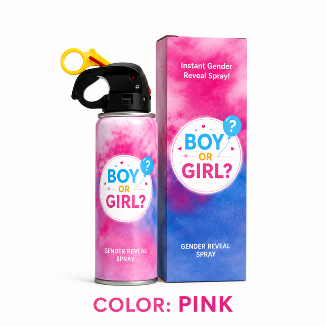 Pink Color Gender Reveal Spray