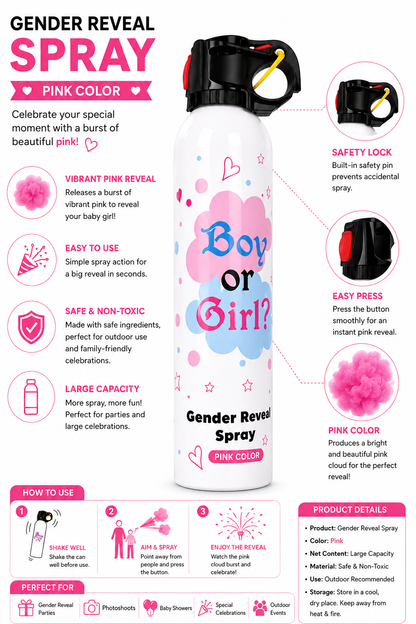 Gender Reveal Color Spray Pink