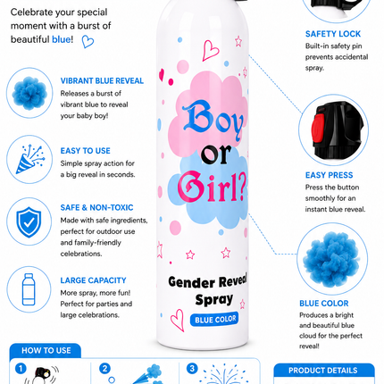 Blue Gender Reveal Spray Can
