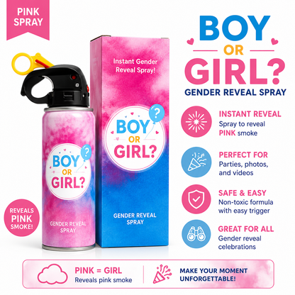 Pink Color Gender Reveal Spray