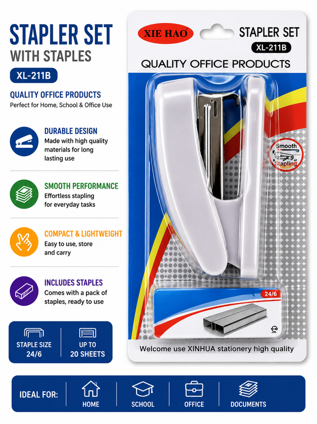 Compact Stapler Kit with Staple Pins for Everyday Use