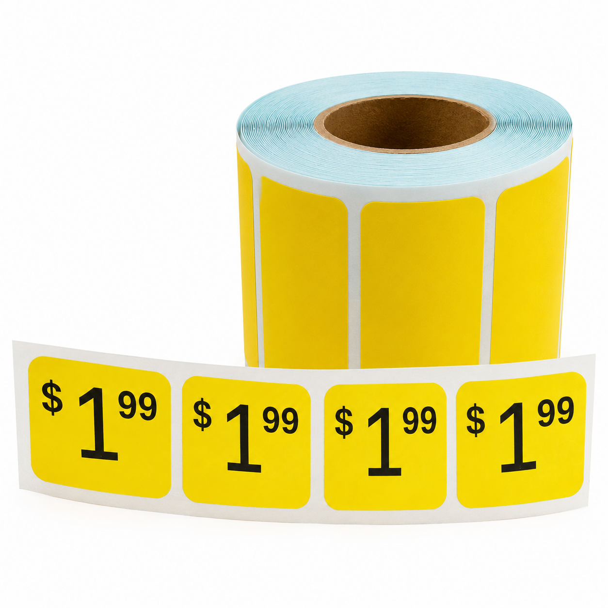 Yellow Retail Pricing Labels, Strong Adhesive