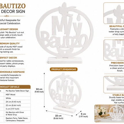 My Bautizo Table Decor Sign