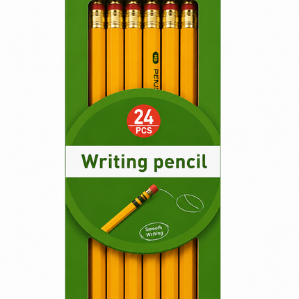 HB Graphite Pencils 24 Count – Smooth Writing Pencils with Strong Lead