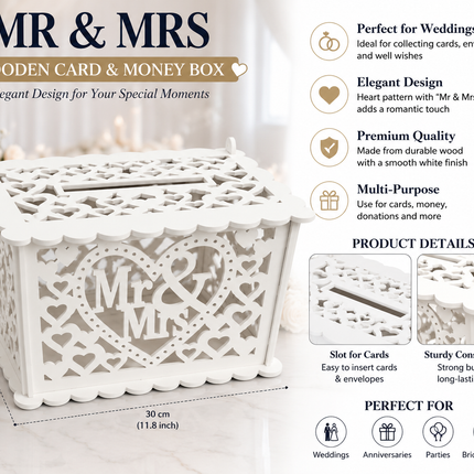 Mr & Mrs Wedding Card Box