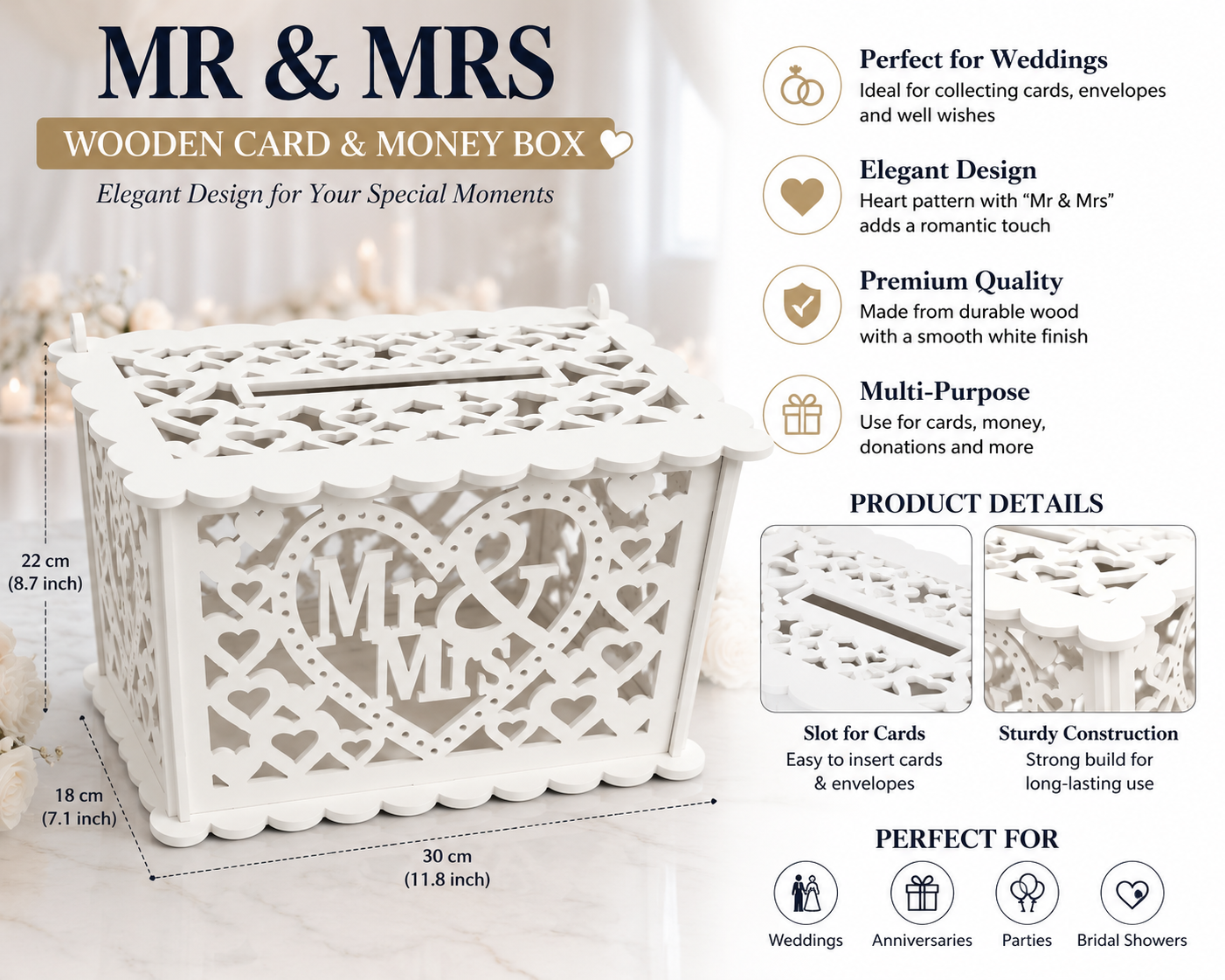 Mr & Mrs Wedding Card Box