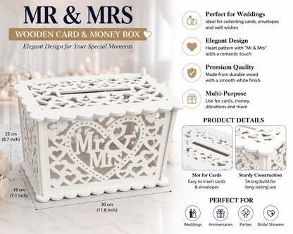 Mr & Mrs Wedding Card Box