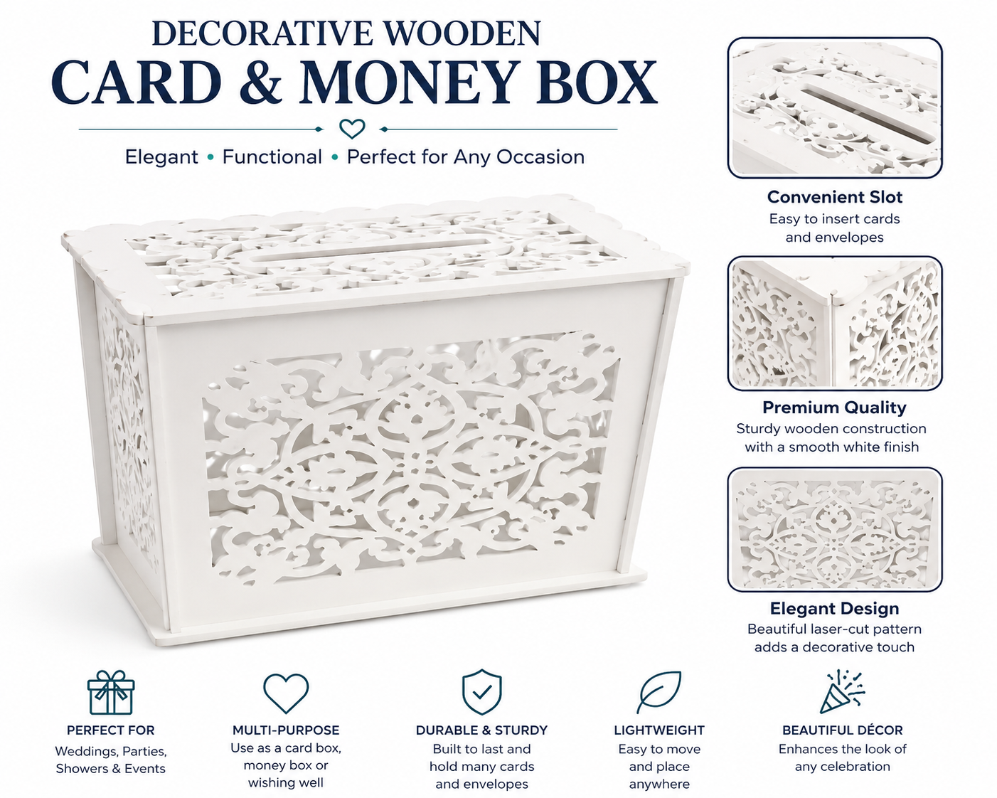 Wooden Wedding Money Box