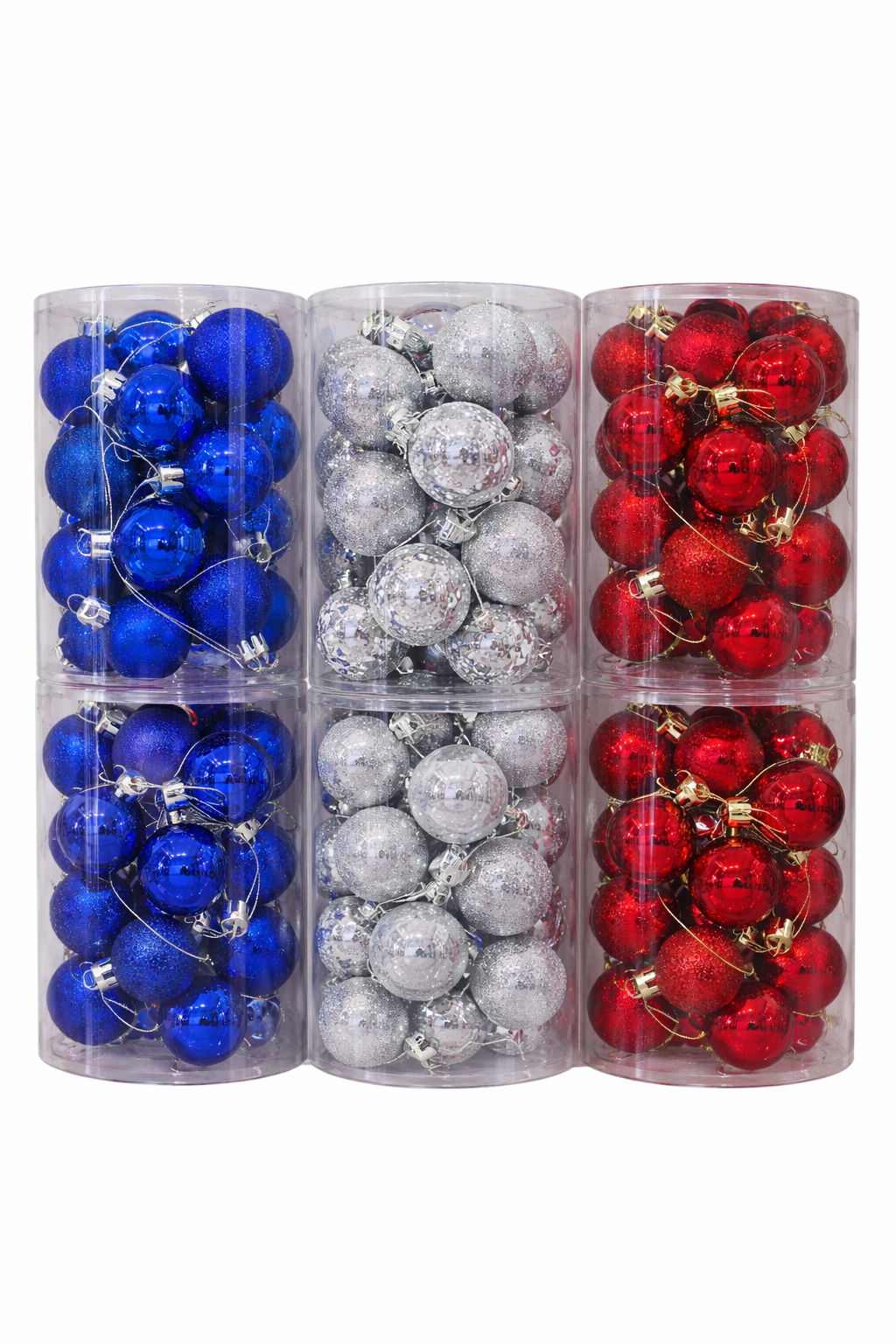 Holiday Bliss Red, White & Blue Christmas Ornaments Baubles  Collection - colors