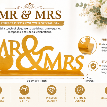 Mr & Mrs Wedding Table Sign