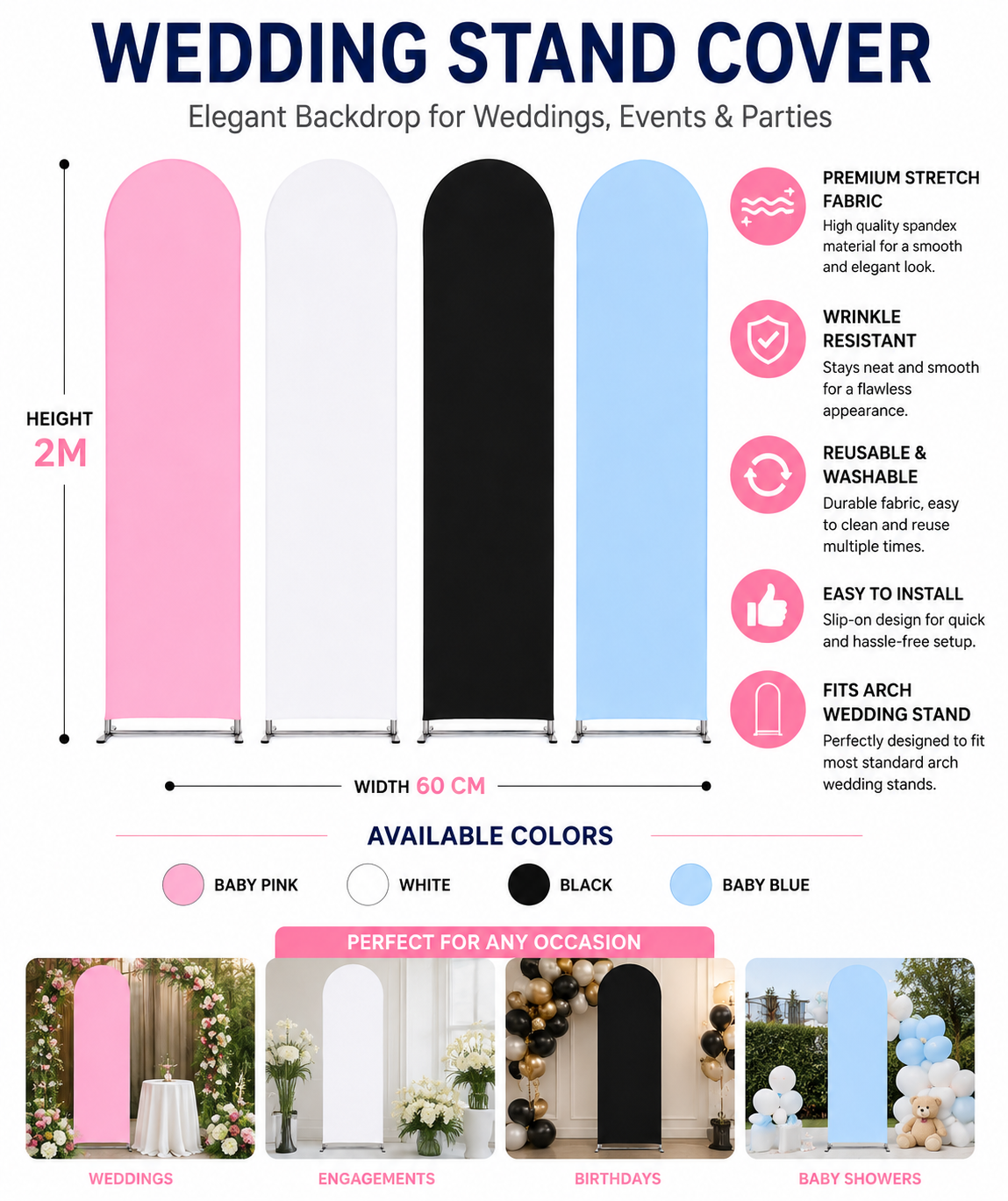 2M Wedding Stand Cover