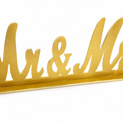 Gold Mr & Mrs Wedding Sign with Base