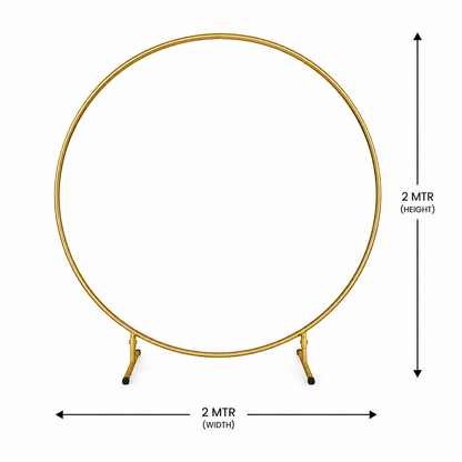 Gold Round Wedding Arch Metal Stand